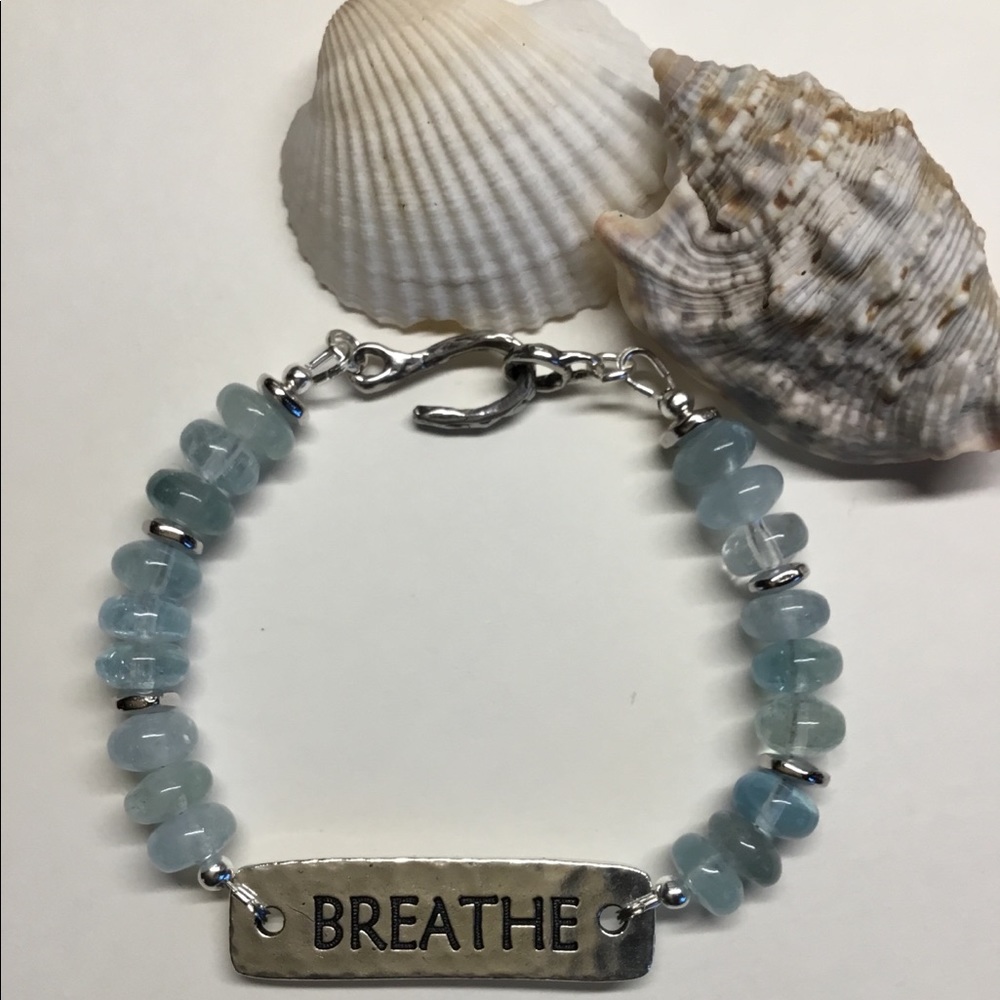 129🌞Blue Aquamarine Bracelet - Picture 1 of 3